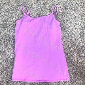 Justice Purple Sparkly Tank Top - Size 12
